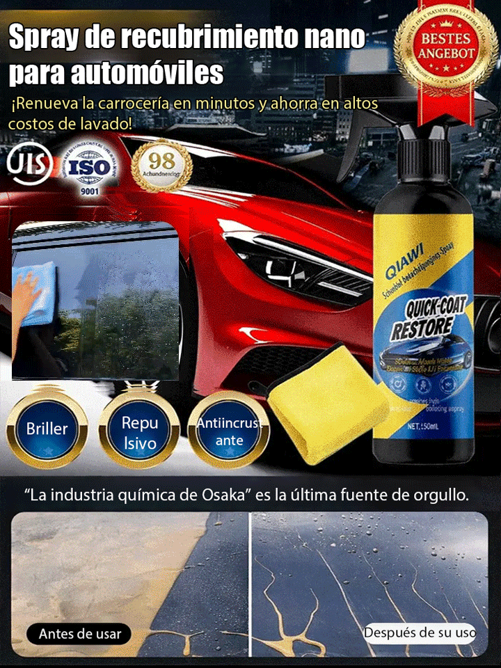 Spray de Nanorecubrimiento para Automóviles 5 en 1